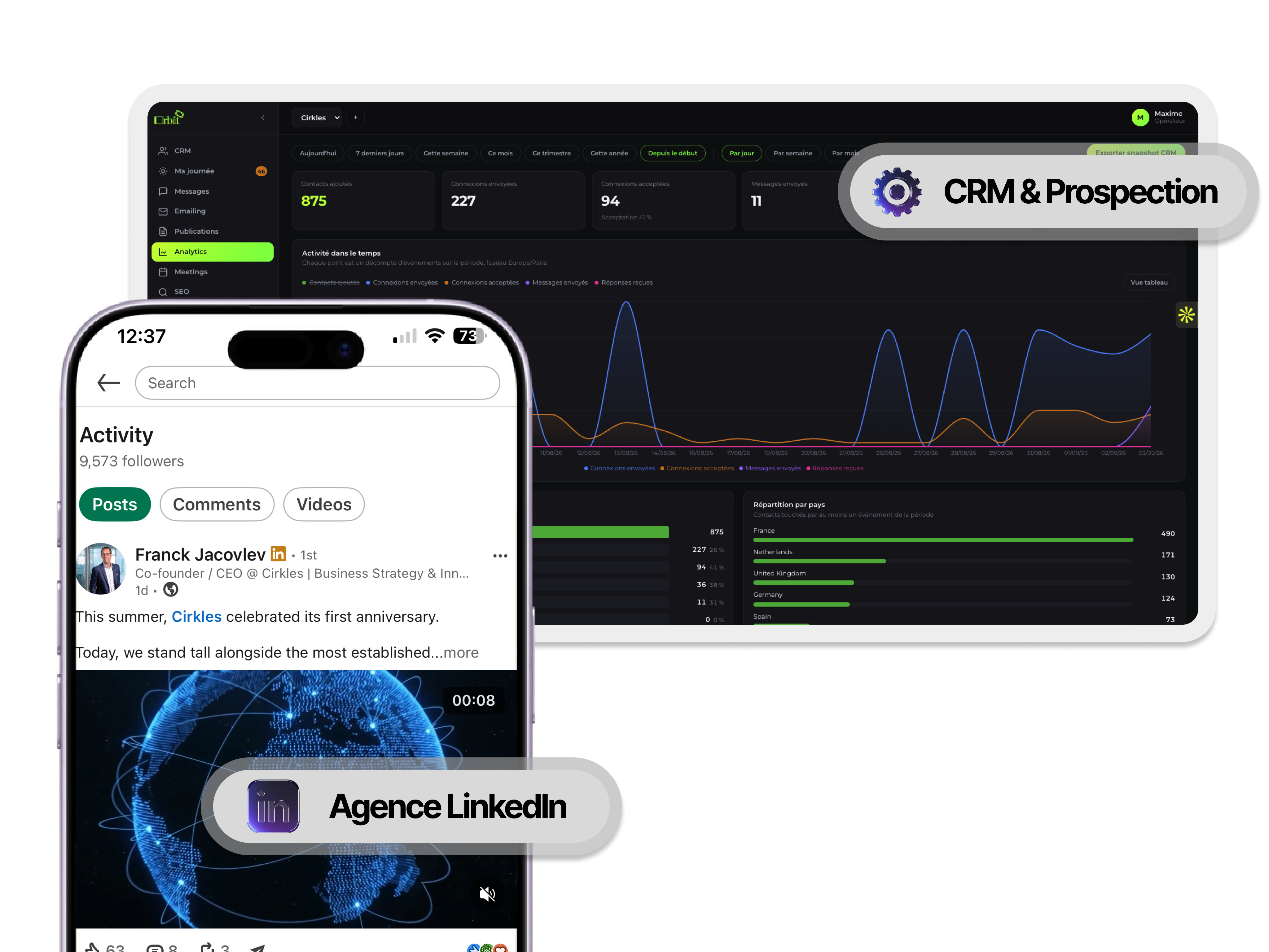 Orbit — CRM, prospection LinkedIn et analytics